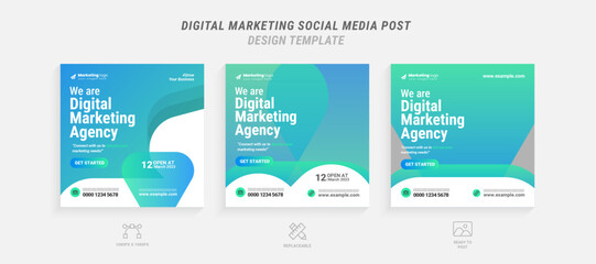 Digital marketing agency social media post template