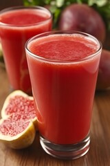 Refreshing Fig and Beetroot Smoothie in Glass