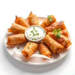 Crispy Spring Rolls with Yogurt Sauce