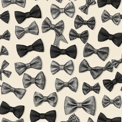 Elegant Monochrome Bow Tie Pattern