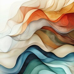 Abstract Waves of Colorful Textures in Soft Pastel Shades
