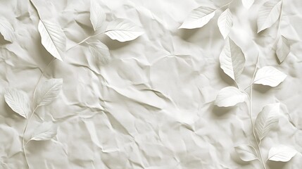 Obraz premium Crisp white leaves on crumpled paper