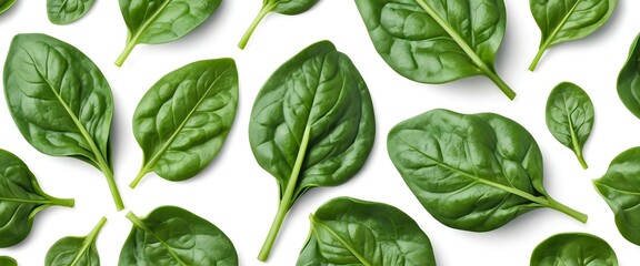 Obraz premium Fresh Spinach Leaves Pattern