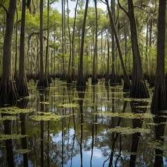 Obraz premium Cypress Swamp Reflection