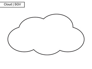 Flat cloud icon vector illustration for weather and technology applications