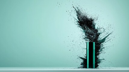 Teal Deodorant Stick Explosion Abstract Background Minimalist Product