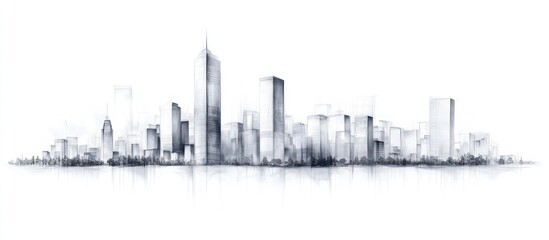 Cityscape Sketch: A Monochromatic Metropolis