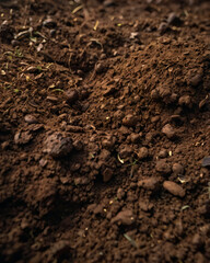 The soil in the image is dark, moist, and ideal for planting healthy crops.