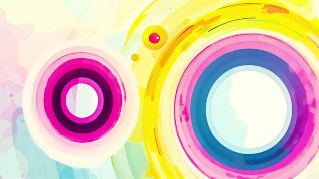 Clean circles expanding and contracting in sync high resolution abstract animation 4k video
