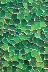 Abstract Green Mosaic Tile Texture Background