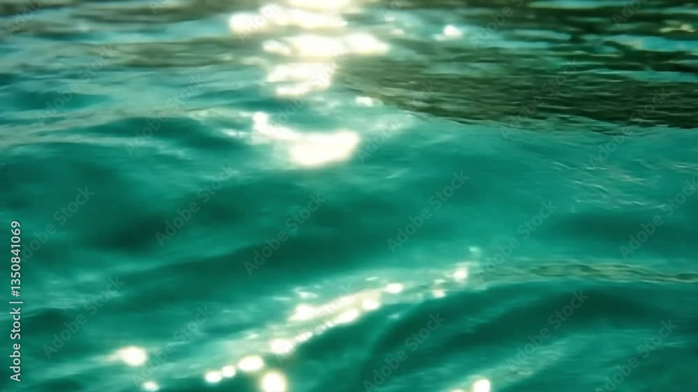 Poster sparkling aquatic abstraction: evokes a sense of tranquility and serenity through a close-up view of