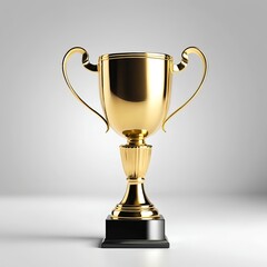 Golden Trophy on White Background