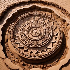 Naklejka premium Intricate Sand Mandala Design