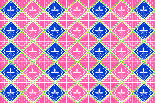 Hmong traditional clothes pattern background. Hmong colorful handmade pattern abstract.