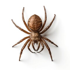 Obraz premium Brown Spider, Close-up View on White Background