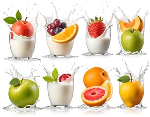 Fresh Fruit Splash in Milk