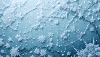 Fototapeta premium Frozen Ice Crystals Texture, Close up of intricate ice crystals on frozen surface.