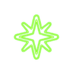 Fototapeta premium Icon star christmas from the flow of energy of green color. Shimmering neon