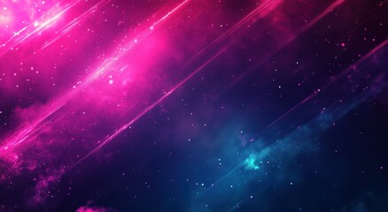 Obraz premium Colorful abstract space scene with diagonal lines and bright stars