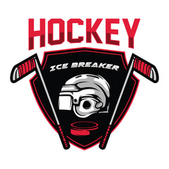 Hockey Club Emblem Logo Design. Hockey Championship Logo Design Vector