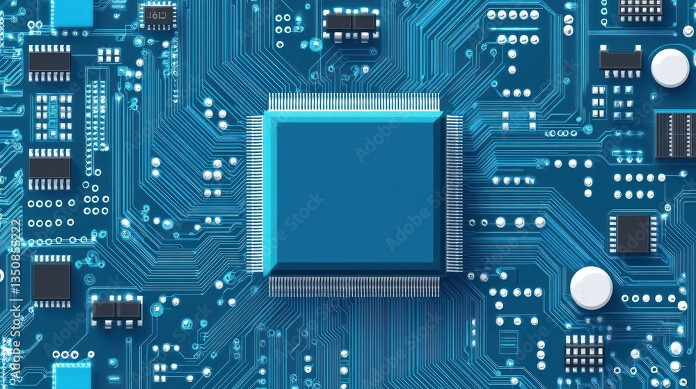 Aufkleber computer circuit board with central processor
