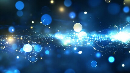 Obraz premium Ethereal Abstract Background with Glowing Bokeh Lights and Particles