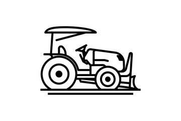 Tractor line icon. linear style sign for mobile concept and web design. Farm tractor outline vector icon. Symbol, logo illustration graphics