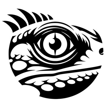 black iguana eye close-up clip art preview