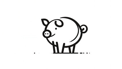 Playful pig illustration creative design digital art minimalistic style whimsical vibe