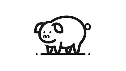 Playful cartoon pig illustration digital art whimsical style minimalist design