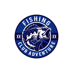 Fish Fishing Sports Club Logo Template Vector