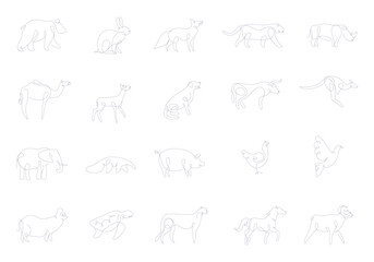 Line Art Animal Illustration Element