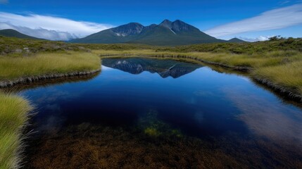 Obraz premium Mountain reflection in tranquil pond