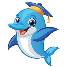 Obraz premium Happy Dolphin Graduate