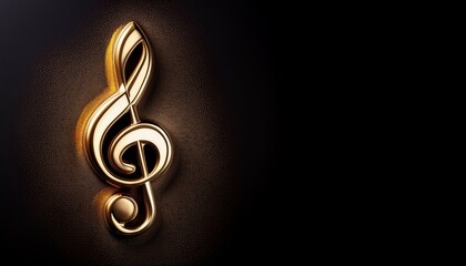 golden treble clef on black heritage