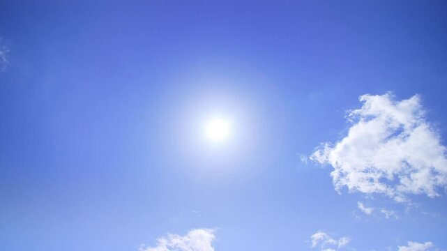 sun, light, blue sky, breeze, rays, circle, halation