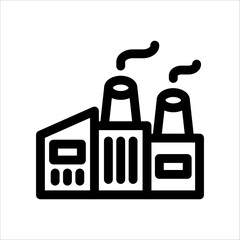 Factory Outline Icon. Simple vector illustration On White Background