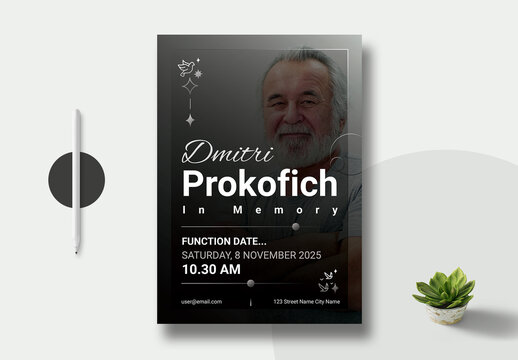 Elegant Memorial Service Program Flyer Template