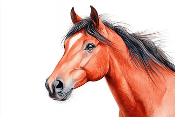 Obraz premium Watercolor Portrait Of Reddish Brown Horse Head
