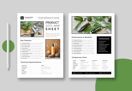 Product Data Sheet Template Layout