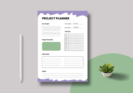 Project Planner Template Layout
