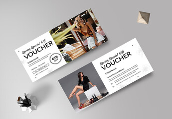Spring Fashion Gift Voucher Card Layout
