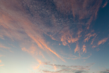 Beautiful cloud formation on sunrise sky.
