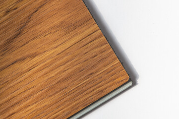 Close up Laminate Flooring on white background.vinyl tiles