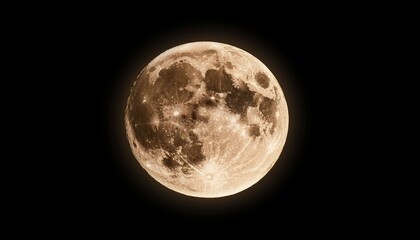 Fototapeta premium earth s moon glowing on black history