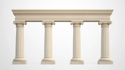 Elegant Lincoln Memorial Columns on White Background