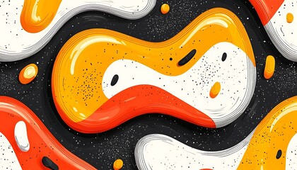 Obraz premium Abstract Orange Shapes Pattern.