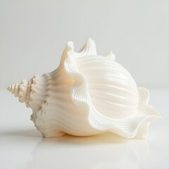 White elegant sea jacobean scallop shel isolated on transparent background