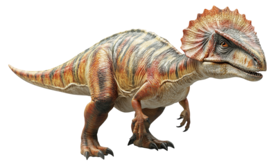 realistic depiction of Parasaurolophus dinosaur with frilled crest and textured skin, showcasing its prehistoric features. dinosaur stands in dynamic pose, highlighting its detailed anatomy
