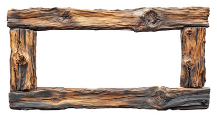 rustic wooden frame with natural, weathered texture, showcasing beauty of aged wood. frame rough hewn appearance adds touch of vintage charm, perfect for rustic decor
